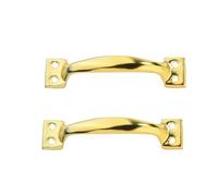 SENRISE 2Pcs Pull Handle, Retro Door Bows Pull Handles Iron Door Hardware for Garden, Gate, Kitchen (Gold)