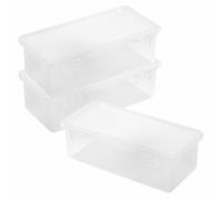 SENRISE 3Pcs Pencil Box Large Capacity Clear Pencil Case Plastic Pen Organizer Utility Storage Box for Stationery Drawing Tools Sewing Items
