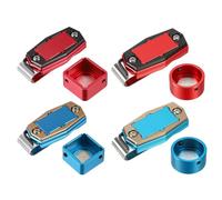 SENRISE 4PCS Portable Pool Chalk Holder, Round/Square Pool Cue Chalk Holder With Fixed Clip, Aluminum Alloy Pool Billiard Cue Chalk Tip Case For Beginner Accessories & Professional Players Men (A)