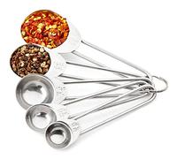 SENRISE 5pcs Stainless Steel Measuring Spoons Set Metal Cooking Baking Kitchen 15ml,10ml,5ml, 2.5ml,1.25ml