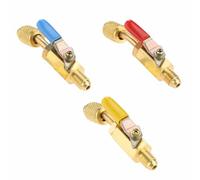 SENRISE Air Conditioning Refrigerant Ball Valve, Brass Shut-Off Valve for HVAC AC Systems, BV1214 Internal 1/2 ACME - External 1/4 SAE