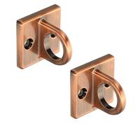SENRISE Antique Copper Pad Eye Plate U Shape Ceiling Hook Metal Wall Staple Ring Hook Loop Queue Barrier Rope Hanging Loop for Movie Theaters Hotels VIP Stanchion Rope (2Pcs)