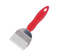 SENRISE Bee Uncapping Fork, Red Needle-cut Honey Knife Stainless Steel Tines Beekeeping Tools for Beekeeper
