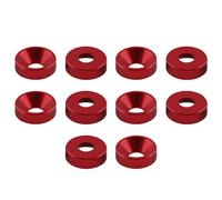 SENRISE Cup Washer 10PCS M4 Anodized Aluminium Countersunk Washer Engine Bay Fender Bumper Washer (Red)