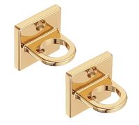 SENRISE Gold Pad Eye Plate U Shape Ceiling Hook Metal Wall Staple Ring Hook Loop Queue Barrier Rope Hanging Loop for Movie Theaters Hotels VIP Stanchion Rope (2Pcs)