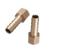 SENRISE Hose Pipe Joiner 2PCS 6-12mm Barbed Connector BSP Female Connector Brass Hose Tail Tubing for Air Fuel Water (3/8" x Φ6mm)