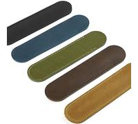 SENRISE Leather Pen Case Leather Pen Case Pouch Holder, Single Fountain Pen Pouch, Handmade Soft Pen Protective Sleeve Cover for Pens, 5 Pack (15cm x 4.2cm, Multicolor)