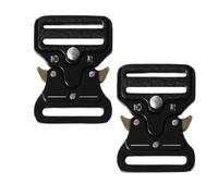 SENRISE Metal Tactical Belt Buckle, 38mm Quick Side Release Buckles, Heavy Duty Clips Snaps Buckle for DIY Bag Backpack Luggage Clothes (2 Pack/Black)