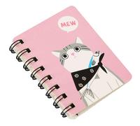 SENRISE Mini Notebook A7, 1pcs Animal Cute Spiral Notebook Pink Cat Lined Memo Notepad For Office School Supply Childs Gift [Misc.]