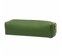 SENRISE Portable Pencil Case Modern PU Leather Pen Case School Supplies Storage Pouch for Stationery, Makeup Brush, Paintbrush - Green