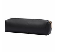 SENRISE Portable Pencil Case Modern PU Leather Pen Case School Supplies Storage Pouch for Stationery, Makeup Brush, Paintbrush - Black