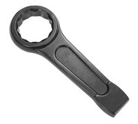 SENRISE Slogging Ring Spanner 24-55mm Box End Wrench Metric Single Ring Flat Spanner Slogging Wrench Train Tube Extension Tool Car Key (27mm)