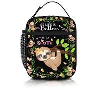 SENROLAN Funny Sloth Lunch Bag, Insulated Solth Lunch Box, Tote Bag with Shoulder Strap, Waterproof, Suitable for Women and Men, Perfect for Camping, Hiking, Picnics, Beach, Travel