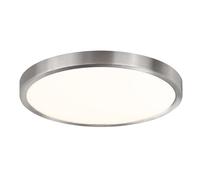 Senroyal Flush Mount Ceiling Light Fixture, 12 Inch LED Modern Kitchen Light, Slim Dimmable Brushed Nickel Flush Mount Light for Low Ceiling, Laundry, Hallway, Metal and Glass Lighting, 22W, 3000K
