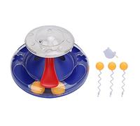 Senrusa Cat Turntable Leakage Toy Circle Tracking Puzzle Food Dispensing Toy for Indoor Kittens (Dark Blue)