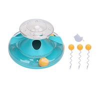 Senrusa Cat Turntable Leakage Toy Circle Tracking Puzzle Food Dispensing Toy for Indoor Kittens (Lake Blue)