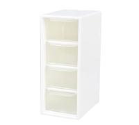 Senrusa Desktop 4 Drawer Storage Organizer Small Stackable Clear Plastic Storage Containers Box for Home Office