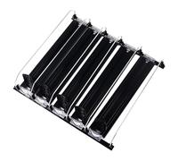Senrusa Drink Organizer for Fridge Spring Loaded Adjustable Push Rod Slide Rail Soda Can Dispenser for Beer Beverages 38cm (Negro)