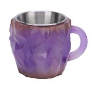 Senrusa Mineral Crystal Coffee Mug Multifunctional Ergonomic Handle Crystal Resin Coffee Cup (Púrpura)