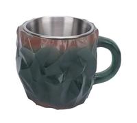 Senrusa Mineral Crystal Coffee Mug Multifunctional Ergonomic Handle Crystal Resin Coffee Cup (Verde)