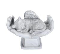 Senrusa Pet Memorial Statue Outdoor Garden Decor Ornament Angel with God Hands Gravestone (Cat)