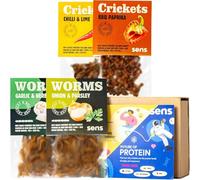 SENS Edible Insect Mix, Party Snack, Roasted Crickets and Mealworms, Crispy Snack Rich in Proteins, Gift Idea for Foodies