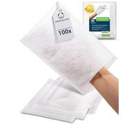 Sensalou Disposable Wash Gloves Waterproof 100 Pack 12 x 22 cm - Intimate Washcloth Mitt Microfibre Non Woven - Soft and Tear Resistant for Adults Baby Children Travel Camping Festival White
