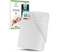 Sensalou Waterproof Fitted Sheet 200 x 220 cm Set of 2 - Large Mattress Protector for Extra King Bed - Soft Cotton Surface - Rustle-Free Incontinence Cover - Washable At 95 °C - Breathable & Durable