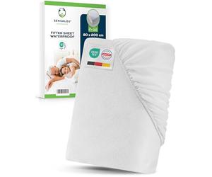 Sensalou Waterproof Fitted Sheet 80 x 200 cm Twin Pack - Leakproof Mattress Cover for Kids and Adults - Soft Topper and Quiet PU Layer - Washable At 95 °C - Breathable, Hypoallergenic Bed Protection