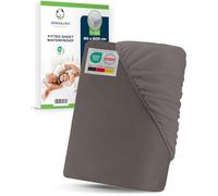 Sensalou Waterproof Fitted Sheet 90 x 200 cm Grey - Waterproof Mattress Protector with Terry Cloth Surface for Single Bed and Adult Mattress - Breathable Silent Mattress Protection Oeko-Tex Dermatest