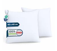 Sensalou Waterproof Pillow Protectors 40x40 cm - 2 Pack in 7 Sizes White Zipped Covers Hypoallergenic Pillow Cases - Anti-Dust Mite Pillowcase