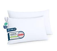Sensalou Waterproof Pillow Protectors 40x80 cm - 2 Pack in 7 Sizes White Zipped Covers Hypoallergenic Pillow Cases - Anti-Dust Mite Pillowcase