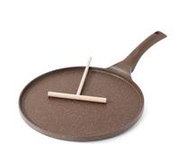 SENSARTE 26 cm Pancake Pan with Non-Stick Swiss Granite Coating - Induction Compatible - Crepe Pan with Dough Spreader - Comfortable and Ergonomic Handle