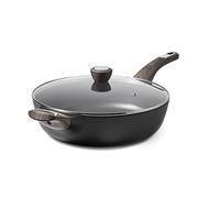 SENSARTE 30cm Deep Nonstick Frying Pan, 4.7L Saute Pan with Lid | Large Skillet, Deep frying pan with Helper Handle, Induction Compatible, Stay-Cool Handle, for All Stove Tops