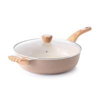 SENSARTE Ceramic Nonstick Frying Pan Skillet with Lid, 30cm Large Deep Frying Pan, 4.7L Saute Pan, Induction Pan, Healthy Non Toxic Cooking Pan with Helper Handle, PFOA PFAS PTFE Free