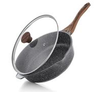 SENSARTE Nonstick Deep Frying Pan Skillet, 12-inch Saute Pan with Lid, Stay-cool Handle, Chef Pan Healthy Stone Cookware Cooking Pan, Induction Compatible, PFOA Free