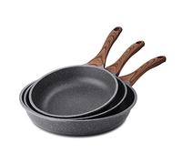 SENSARTE Nonstick Frying Pan Skillets, Swiss Granite Coating Omelette Pans, Healthy Cookware Chef's Pan, Free of Intentionally Added PFOA (9.5+11+12.5 Inch)