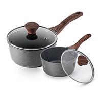 SENSARTE Nonstick Sauce Pan with Lid Saucepan Set, Swiss Granite Coating Sauce Pot Kitchen Cooking Pot, Induction Comptable, Free of Intentionally Added PFOA, 2 + 2.5 QT