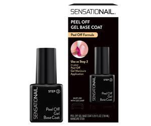 SensatioNail Peel Off Base Coat Gel Nail Polish Refill - Clear, 0.25 fl oz (Step 2) Peel-Off Formula | B0958TNW7C