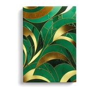 Sensational Abstract Art No.2 Green, Red, Peach Canvas Print | Gallery Wrapped 30mm Frame Wall Art | 30x20 inches | Ready to Hang | Abstract Still Life Picture | Living Room Bedroom Lounge Office