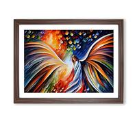 Sensational Angel Abstract H1022 Framed Print for Living Room Bedroom Home Office Décor, Wall Art Picture Ready to Hang, Walnut A2 Frame (64 x 46 cm)