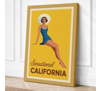 Sensational California Canvas Wall Art Print 18x12 Inch