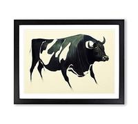 Sensational Cow Abstract Framed Print | A4 Black Framed Wall Art | Ready to Hang | Abstract Animal Picture | Living Room Bedroom Lounge Office