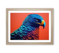Sensational Eagle Bird Framed Print | A4 Oak Framed Wall Art | Ready to Hang | Modern Animal Picture | Living Room Bedroom Lounge Office