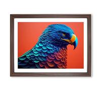 Sensational Eagle Bird Framed Print | A4 Walnut Framed Wall Art | Ready to Hang | Modern Animal Picture | Living Room Bedroom Lounge Office