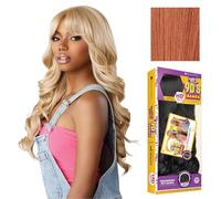 Sensationnel Butta Lace 90Sbangs Glueless Wig, Wide Deep Part Synthetic Pre Plucked Hairline Chocolate Brown