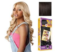 Sensationnel Butta Lace 90Sbangs Glueless Wig with Wide Deep Part Synthetic Pre Plucked Hairline (2 Dark Brown)