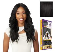 Sensationnel Butta Lace Wig Pre Cut Glueless Extra Wide 5 Inch Deep Parting Synthetic Pre Tweeded Small Knot Hairline (1B Offblack)