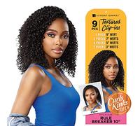 Sensationnel Curls Kinksandco Clip In - Rule Breaker 10 Inch 9 Piece Pack Easy to Use Clips for Natural 3C to 4C Hair (TH2/30)