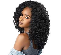Sensationnel Curls Kinksandco Half Wig - Money Maker Synthetic Instant Weave Updo Full Cap for Natural 3C to 4C Hair Textures (2 DARKBROWN)